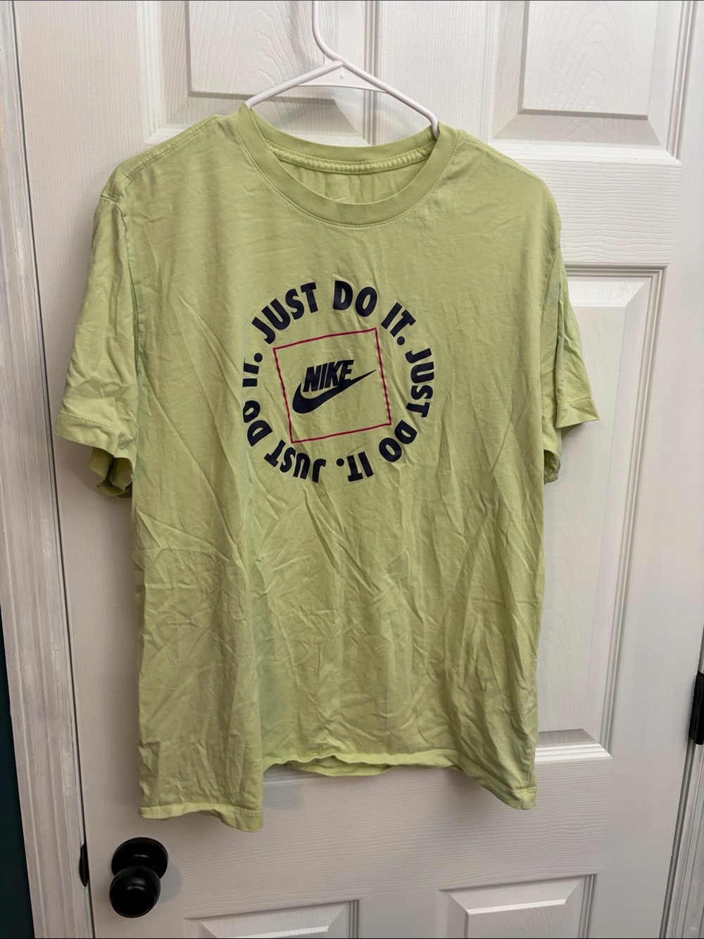 Nike Lime Green 'Just Do It' Circular Logo Short Sleeve Tee